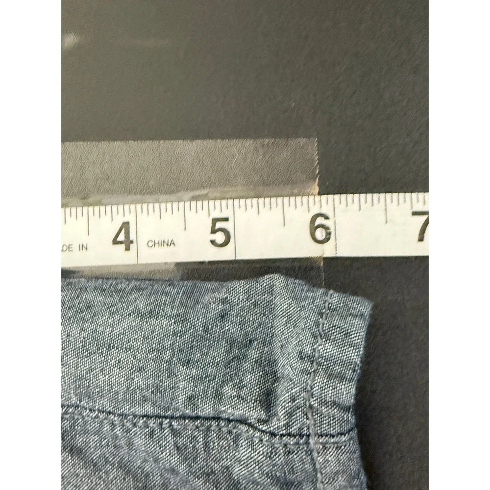 Vince Nautical Fisherman Womens Blue Chambray Cotton Shorts 29 Adjustable Coasta